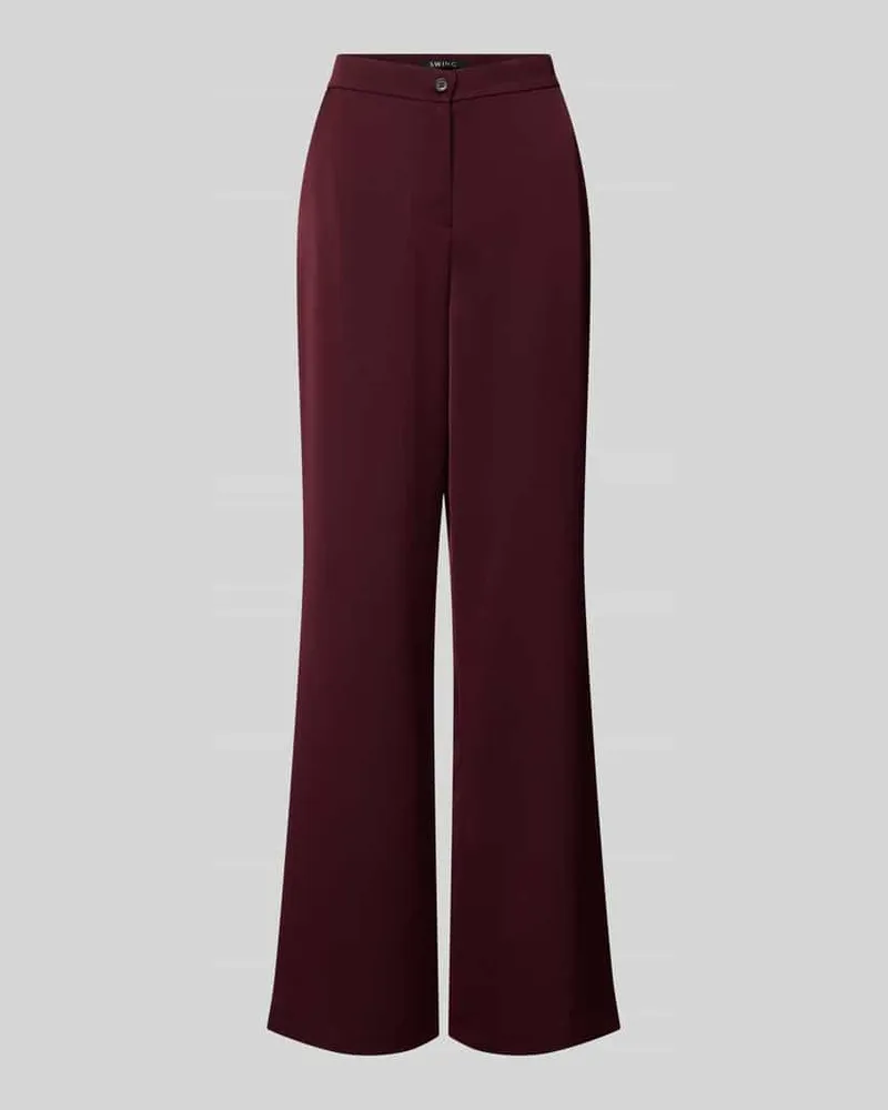 Swing Stoffhose mit Knopf- und Reißverschluss Dunkelrot