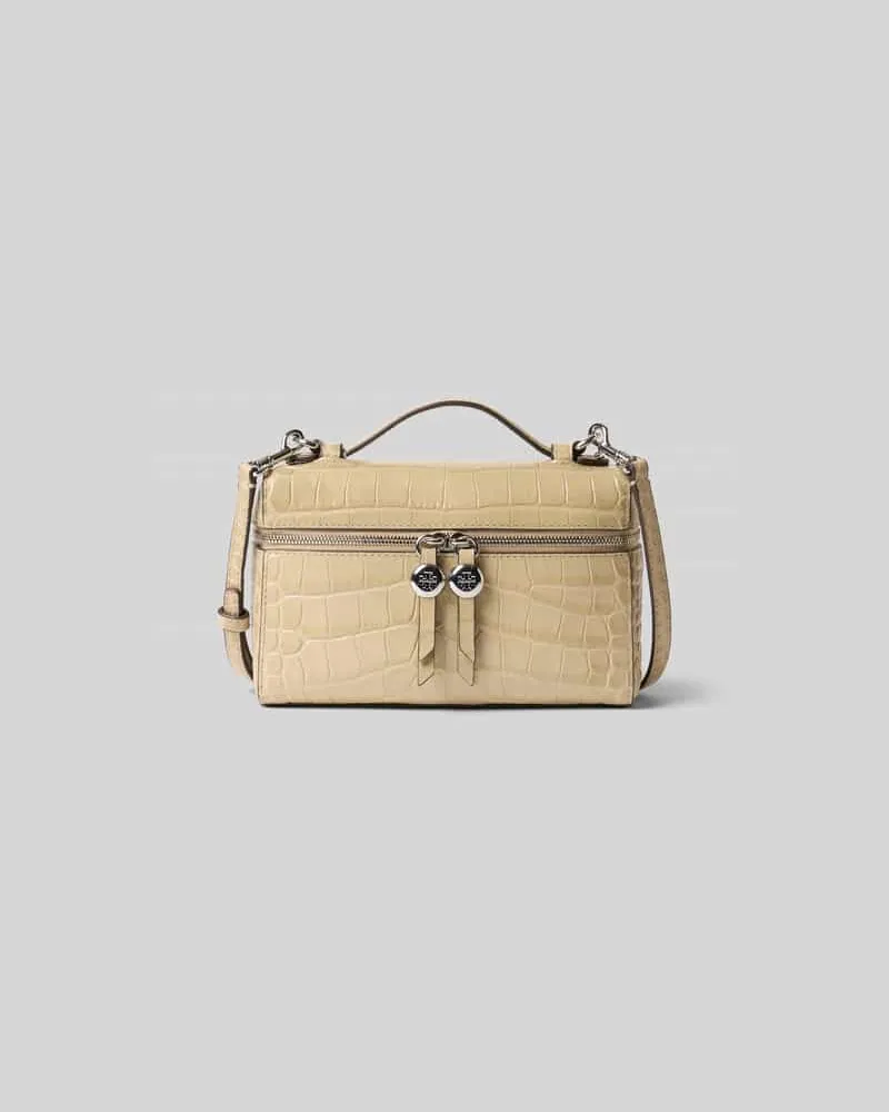 Tory Burch Handtasche mit Krokodil-Prägung Beige