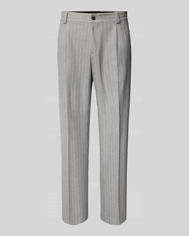HUGO BOSS Regular Fit Anzughose mit Viskose-Anteil Modell 'FLIPS251X Hellgrau