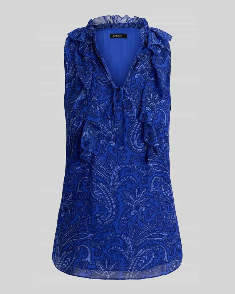 Ralph Lauren Relaxed Fit Blusentop mit Paisley-Muster Blau