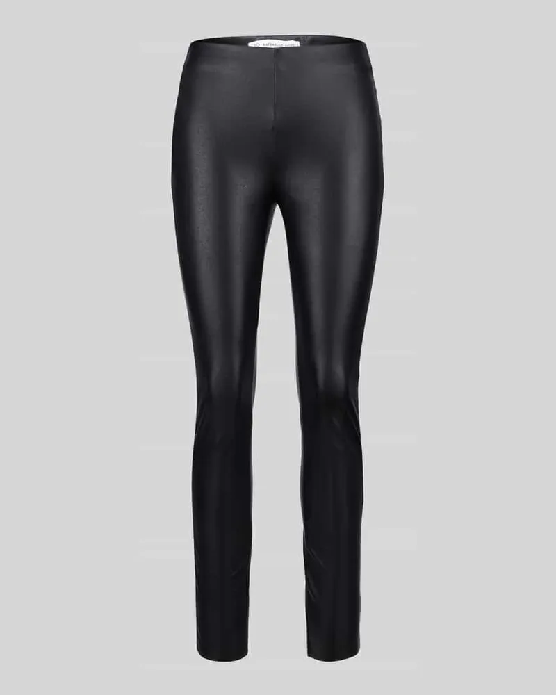 RAFFAELLO ROSSI  Slim Fit Kunstlederhose aus Viskose-Mix Modell 'RESA Black