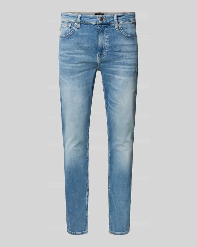 HUGO BOSS Slim Fit Jeans aus Baumwoll-Mix Modell 'DELAWARE Jeansblau