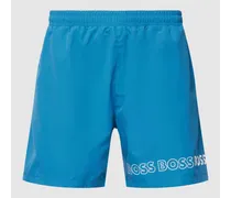 Badehose mit Label-Print Modell 'Dolphin