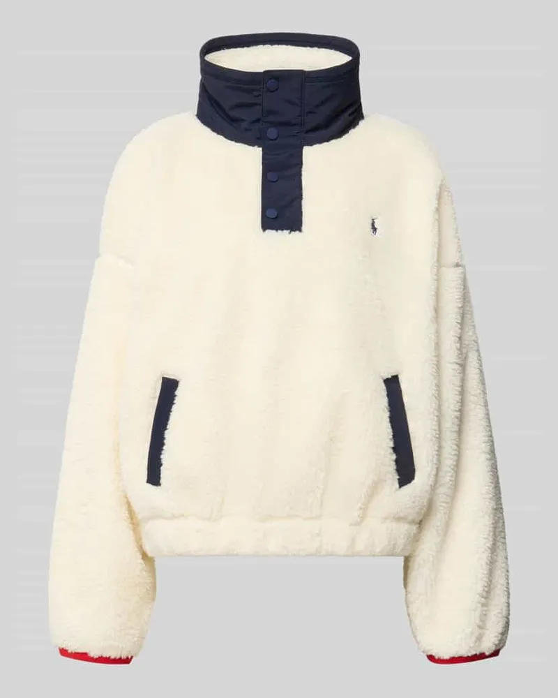 Ralph Lauren Oversized Sweatshirt mit Polo-Bear-Intarsie Offwhite