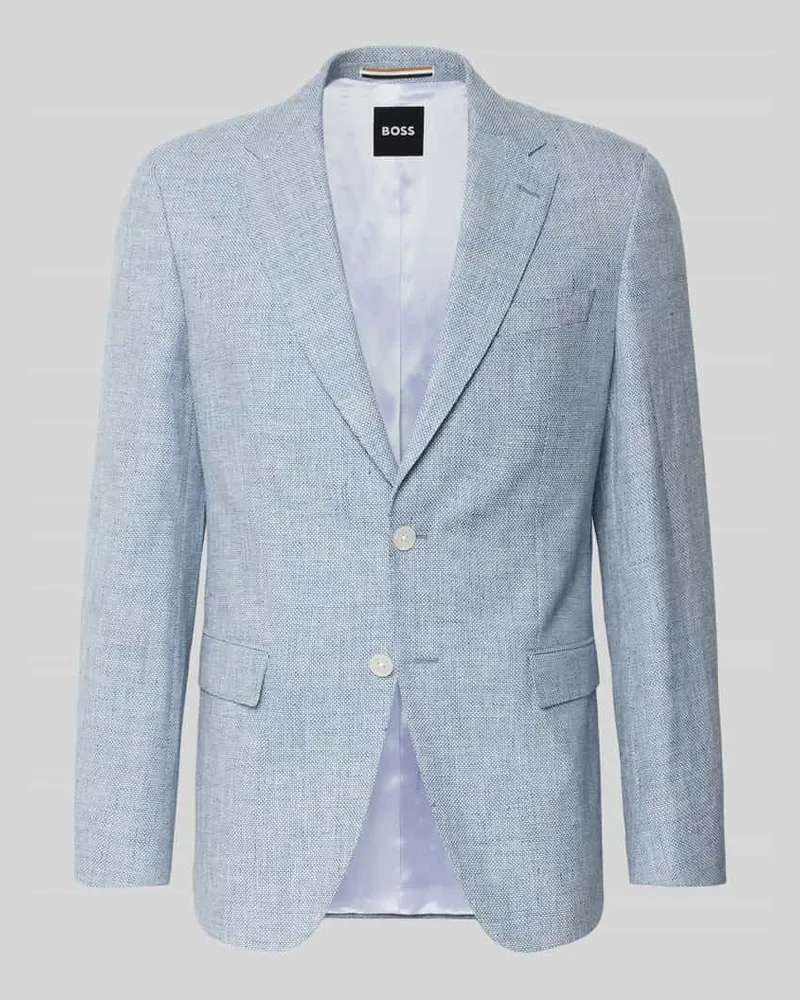 HUGO BOSS Regular Fit Anzugsakko aus Leinen-Baumwoll-Mix Modell 'H-HUTSON-262 Bleu