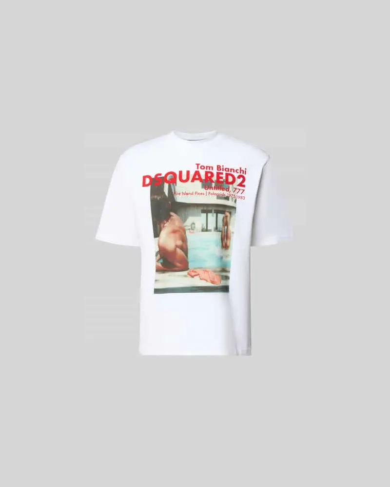 Dsquared2 Loose Fit T-Shirt aus reiner Baumwolle Weiss