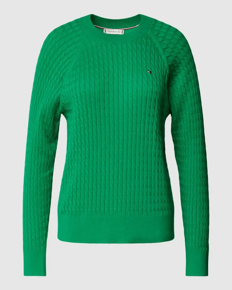 Tommy Hilfiger Strickpullover mit Zopfmuster Gruen