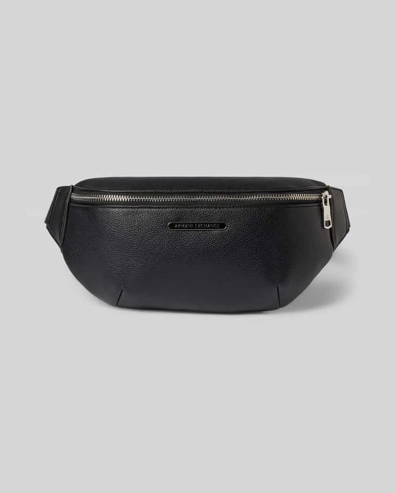 Armani Exchange Belt Bag in Leder-Optik mit Logo-Detail Black