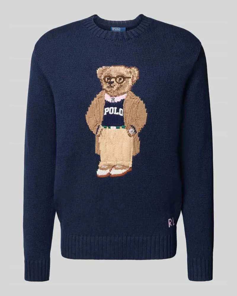 Ralph Lauren Strickpullover aus Leinen-Baumwoll-Mix mit Kaschmir-Anteil Marine