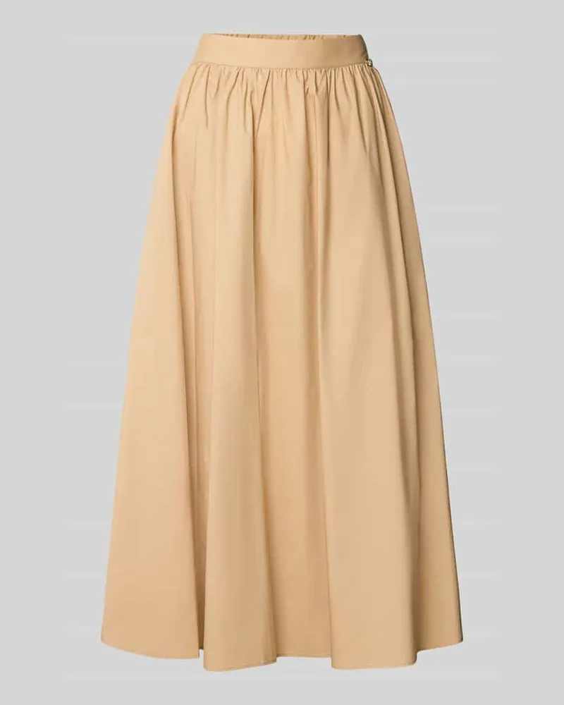 Liu Jo Faltenrock aus reiner Baumwolle mit breitem Bund Beige