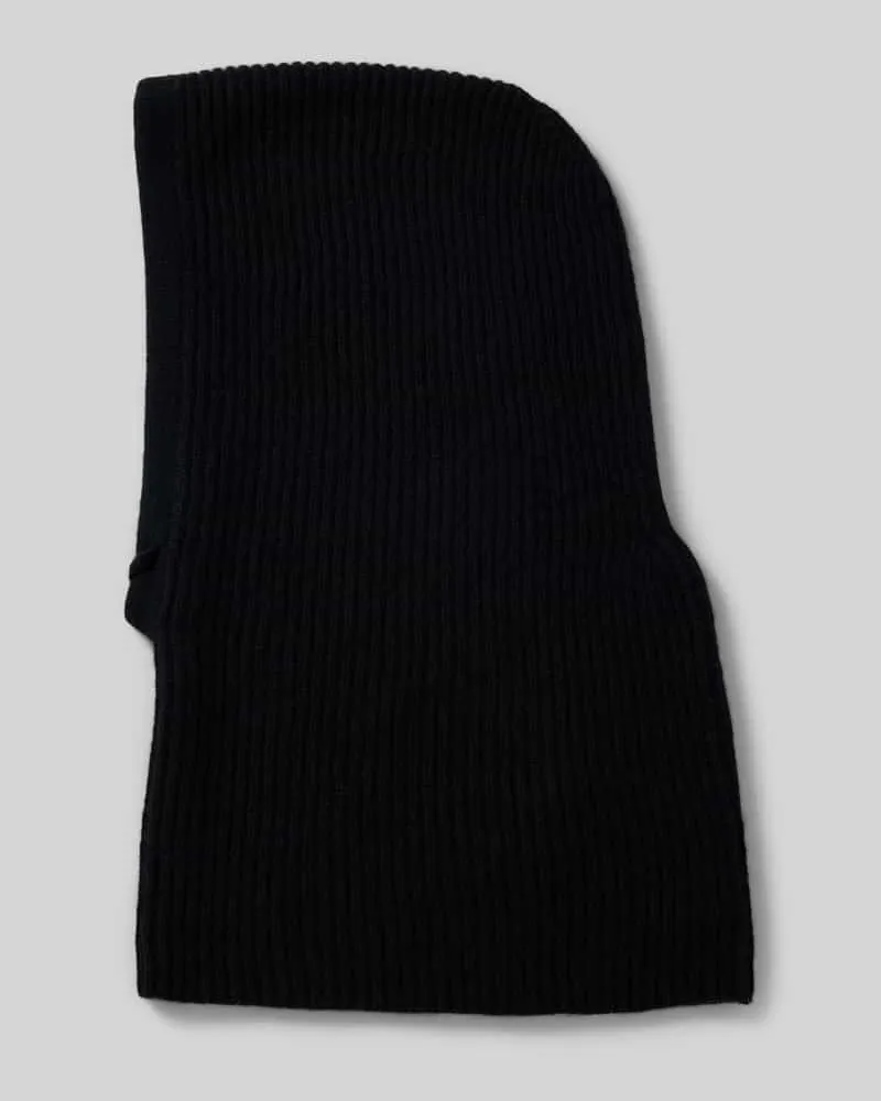 Seeberger Balaclava aus reinem Kaschmir in Strick-Optik Black