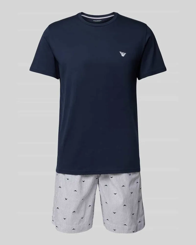 Emporio Armani Pyjama aus reiner Baumwolle Marine