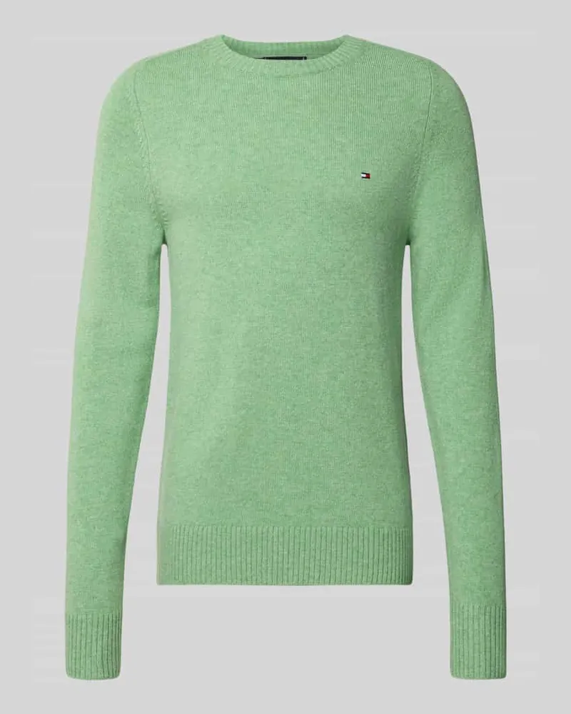 Tommy Hilfiger Regular Fit Strickpullover aus feinster Wolle Hellgruen
