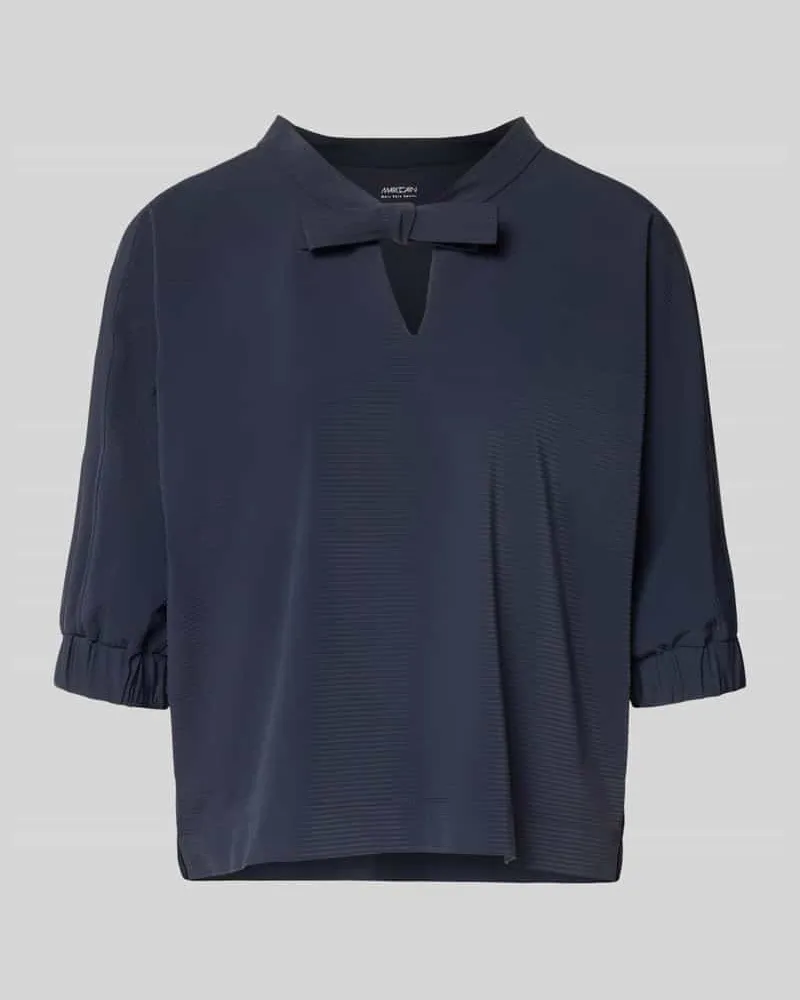Marc Cain Blusenshirt mit Schlüsselloch-Ausschnitt Marine