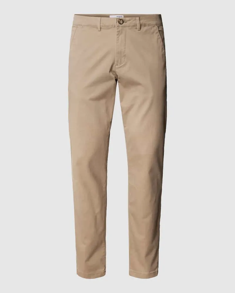 Selected Homme Slim Fit Chino in unifarbenem Design Modell 'NEW Miles Beige