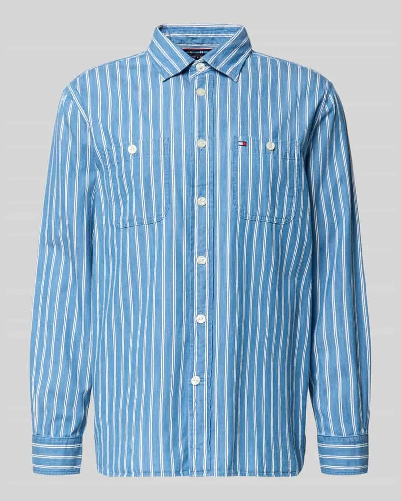 Tommy Hilfiger Regular Fit Freizeithemd aus reiner Baumwolle Modell 'CHAMBRAY Blau