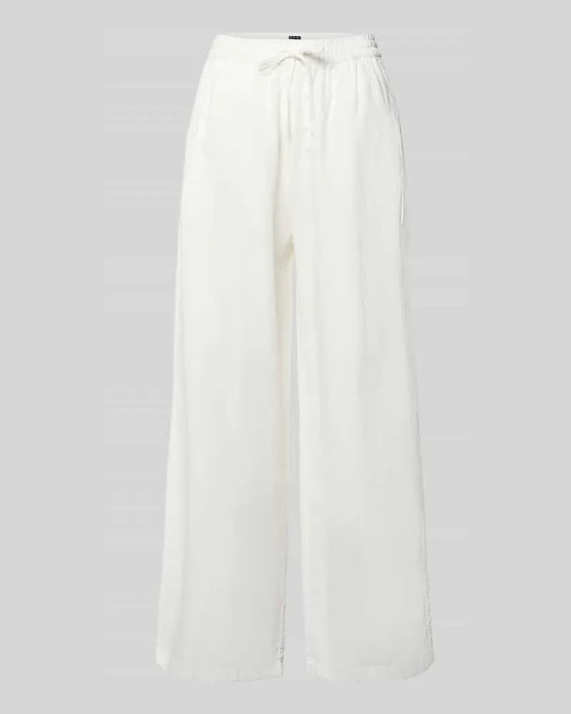 Tommy Hilfiger Weite Hose aus Leinen-Mix mit Tunnelzug Weiss