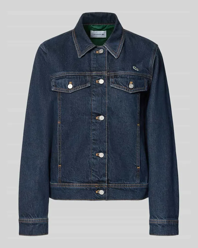 Lacoste Jeansjacke mit Logo-Detail Dunkelblau