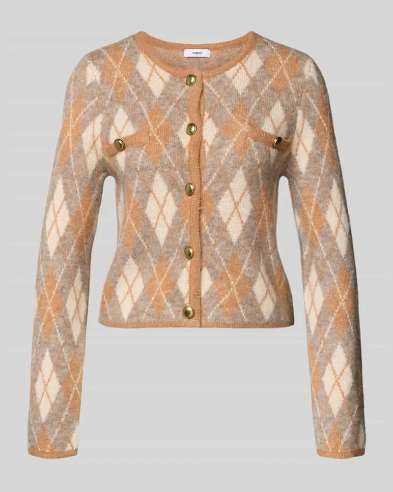 Suncoo Strickjacke mit Rundhalsausschnitt Modell 'GUILAIN Camel