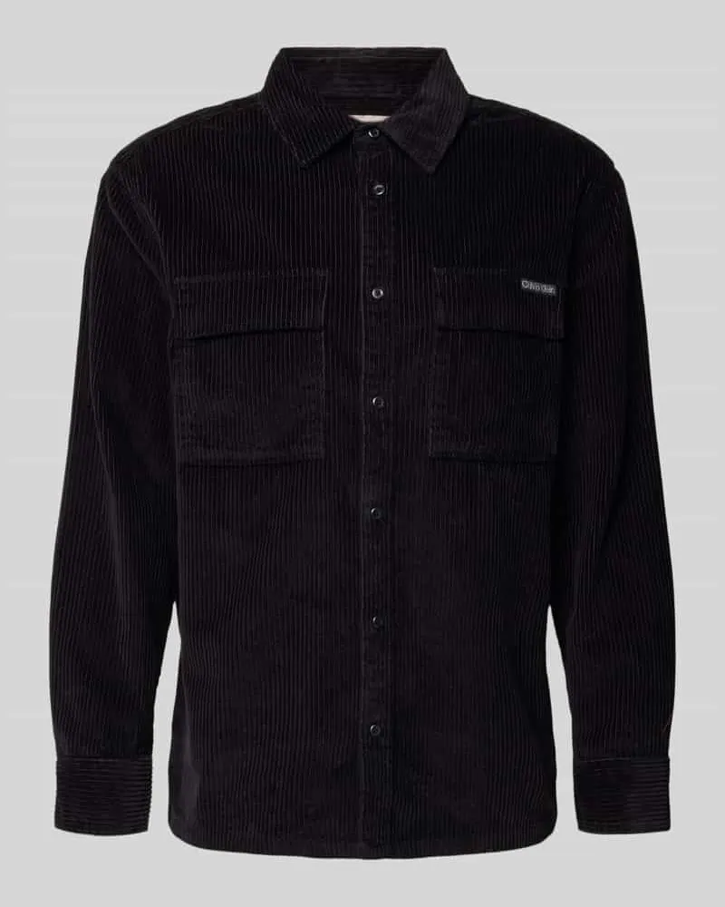 Calvin Klein Relaxed Fit Freizeithemd in Cord-Optik Modell 'Roy Black