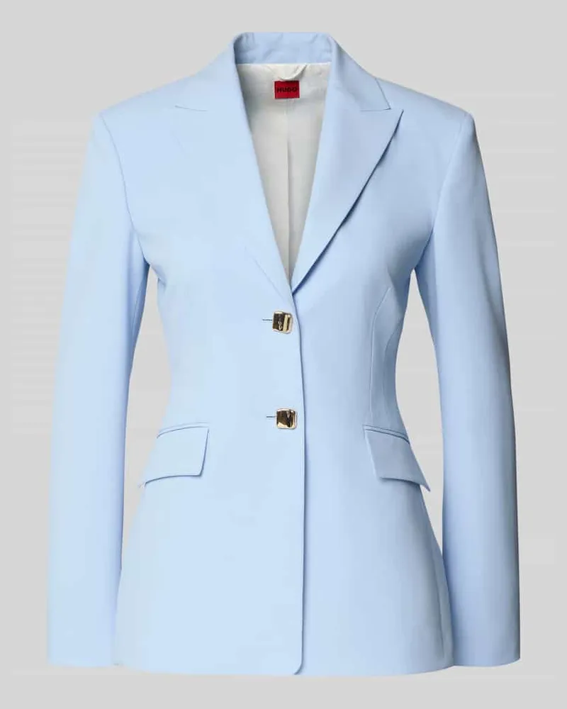 HUGO BOSS Regular Fit Blazer mit Zierknöpfe Modell 'ASMALLA Hellblau