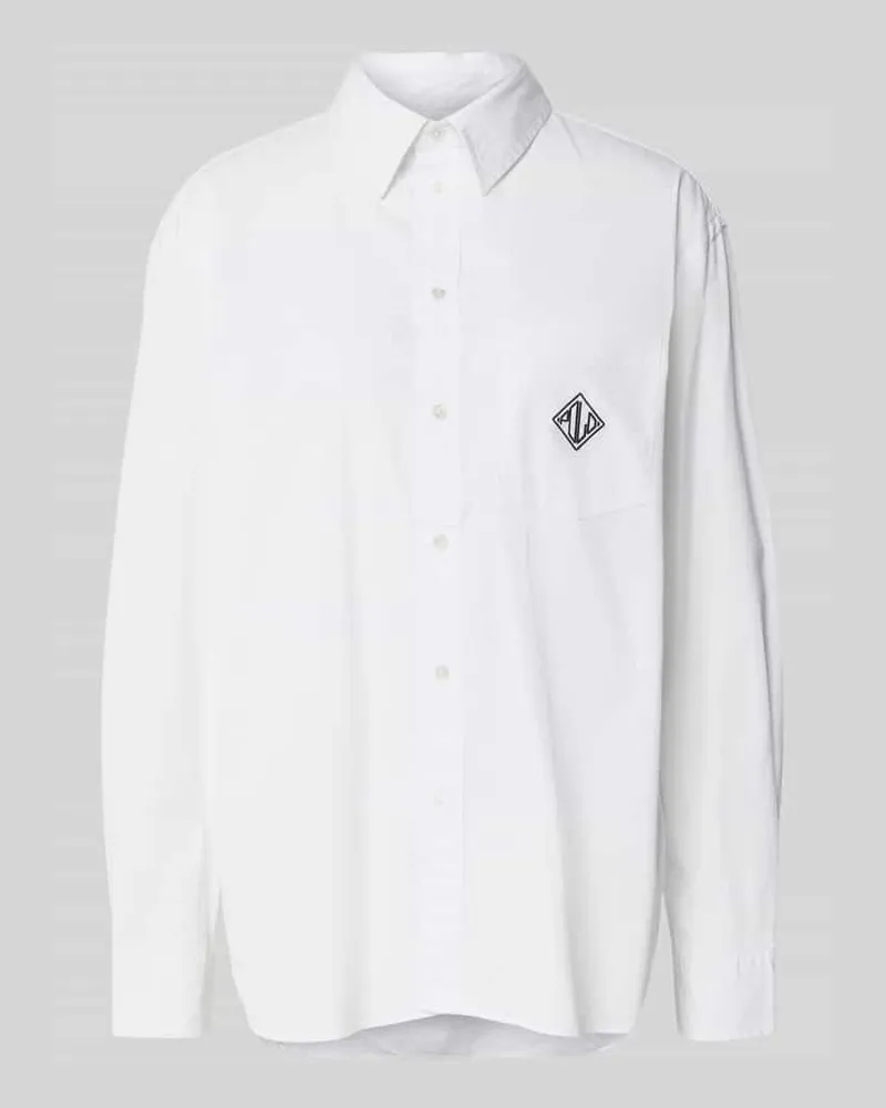 Ralph Lauren Oversized Bluse mit Brusttasche Weiss
