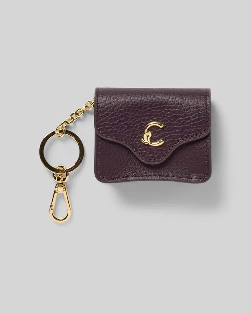 Coccinelle Portemonnaie mit Logo-Applikation Aubergine