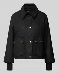 Barbour Jacke mit Umlegekragen und Pattentaschen Modell ´CROPPED BEADNELL WAX´ in black Black