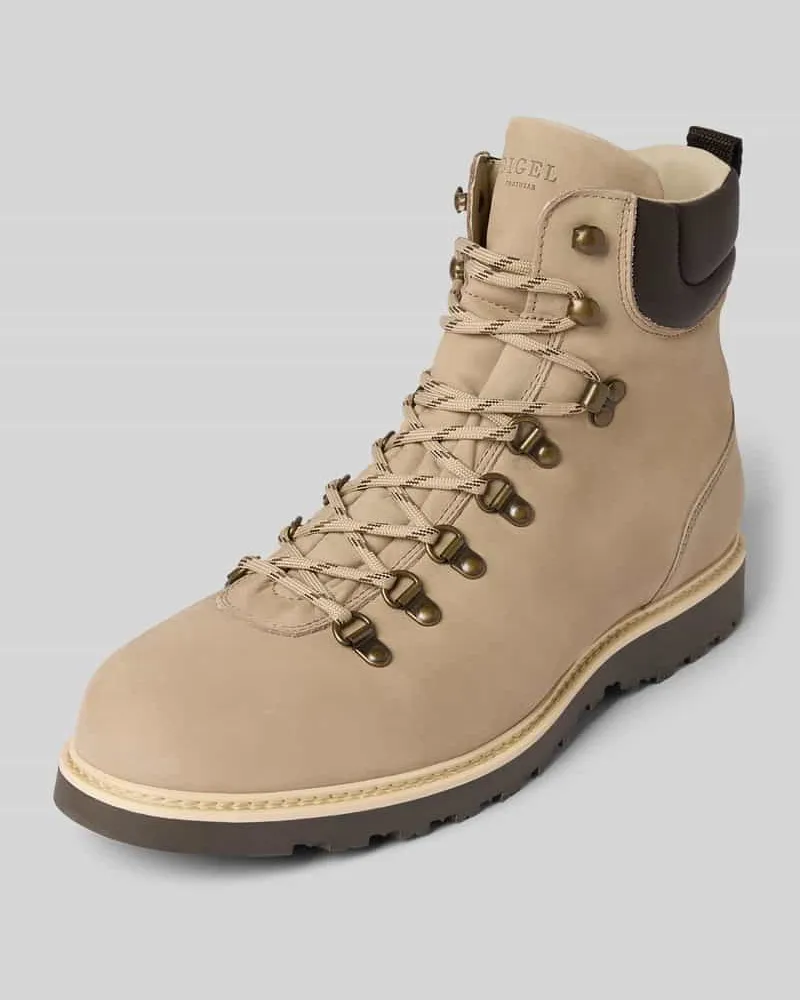 Digel Schnürstiefel mit Label-Detail Taupe