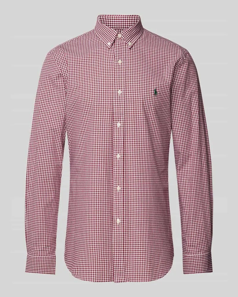 Ralph Lauren Slim Fit Freizeithemd mit Button-Down-Kragen Bordeaux