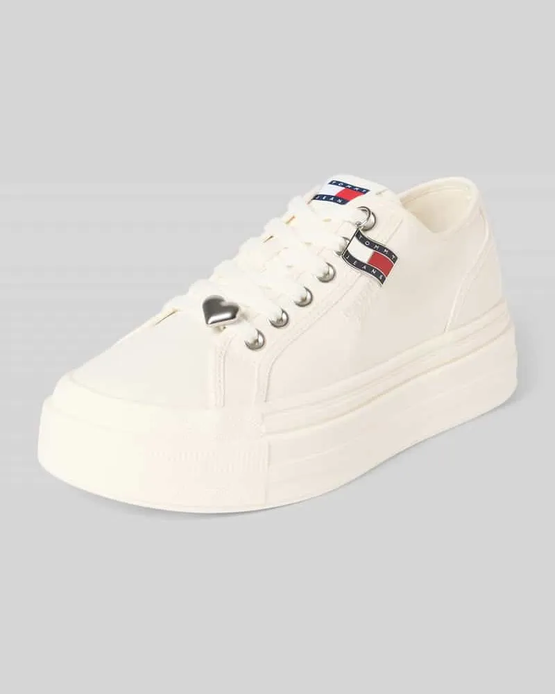Tommy Hilfiger Low Top Sneaker aus echtem Rindsleder Ecru