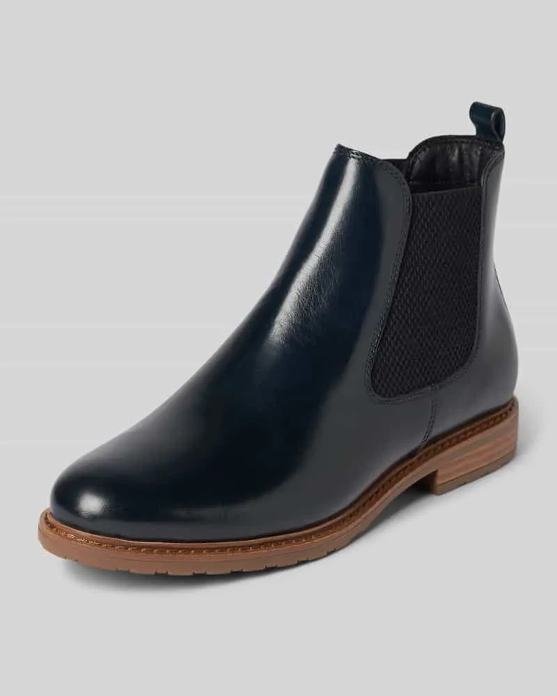 Tamaris Chelsea Boots aus echtem Leder Marine