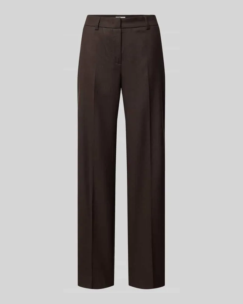 SEDUCTIVE  Wide Leg Wollhose mit Bügelfalten Modell 'LUCA Dunkelbraun