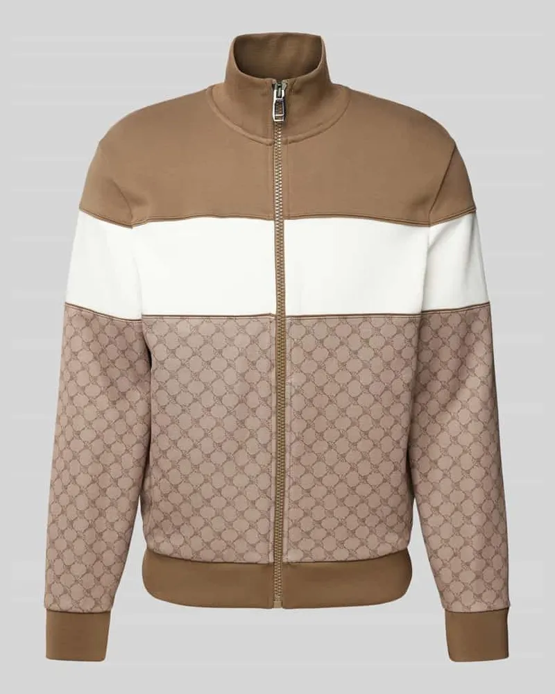 JOOP! Sweatjacke mit Stehkragen Modell 'Basilio Beige