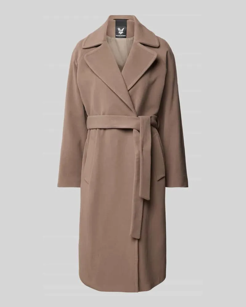 Fuchs Schmitt Schurwollmantel mit Taillengürtel Taupe
