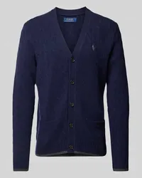 Ralph Lauren Strickjacke aus Baumwoll-Kaschmir-Mix mit V-Ausschnitt Marine