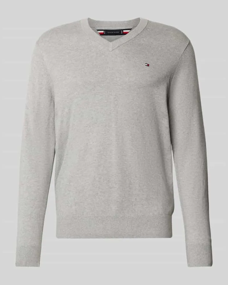 Tommy Hilfiger Regular Fit Pullover aus Baumwoll-Kaschmir-Mix Hellgrau
