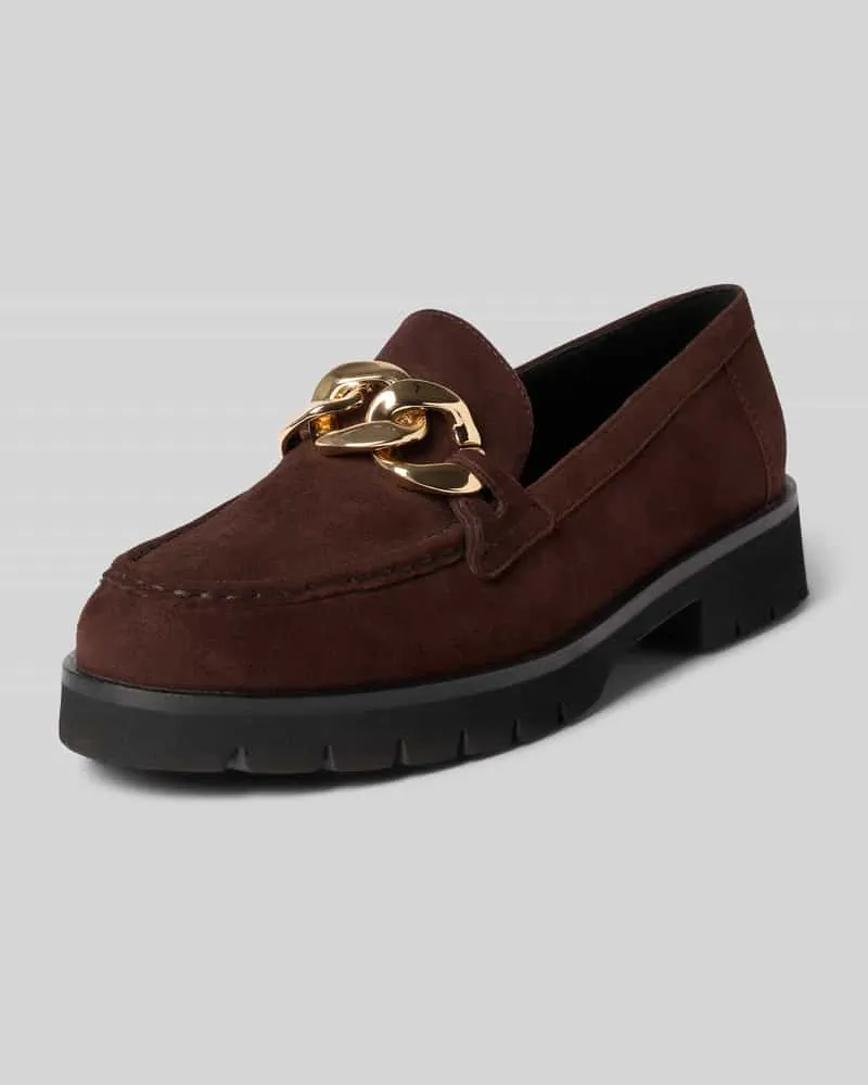 Högl Loafer aus echtem Leder mit Zierdetail Dunkelbraun