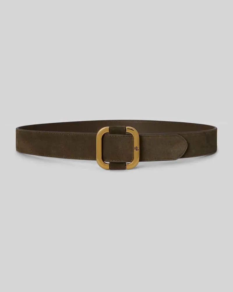 Ralph Lauren Gürtel aus Veloursleder mit Logo-Prägung Oliv