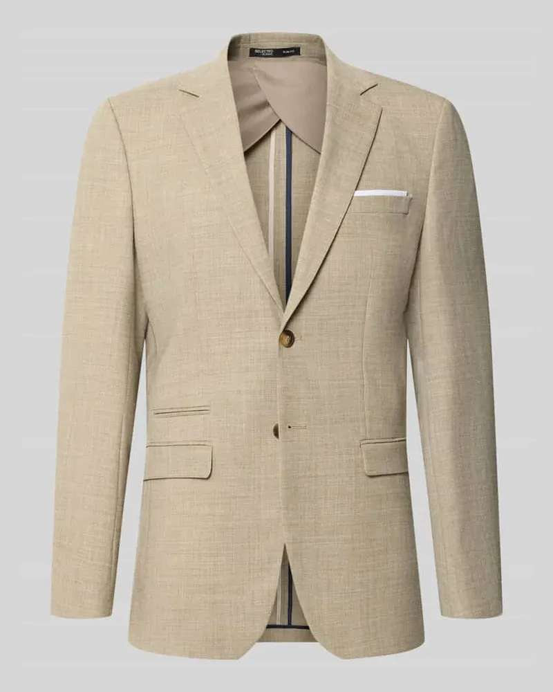 Selected Homme Slim Fit Anzugsakko mit Woll-Anteil Modell 'OASIS Sand