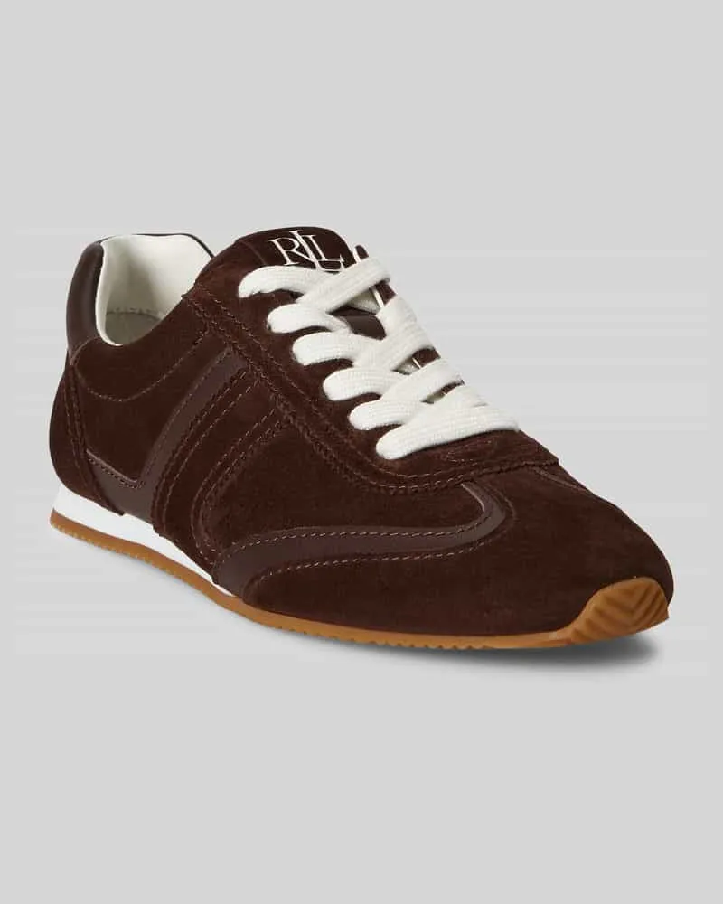Ralph Lauren Sneaker aus echtem Rindvelours Modell 'DANI Mittelbraun