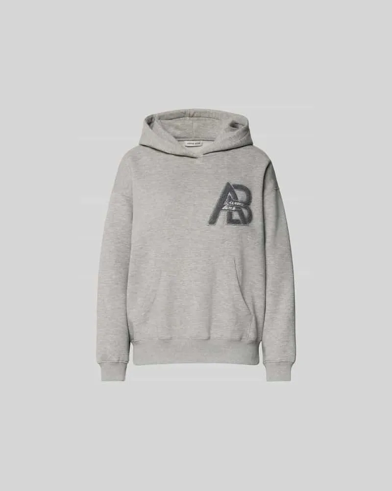 Anine Bing Relaxed Fit Hoodie mit Logo-Detail Mittelgrau