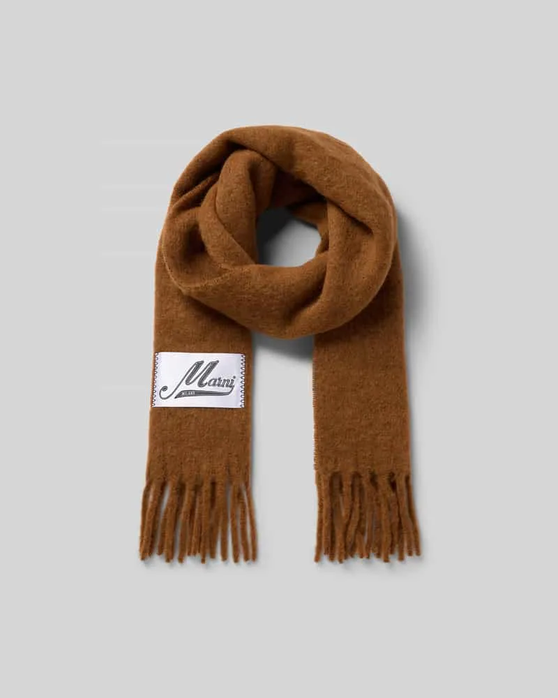 Marni Schal mit Label-Detail Camel
