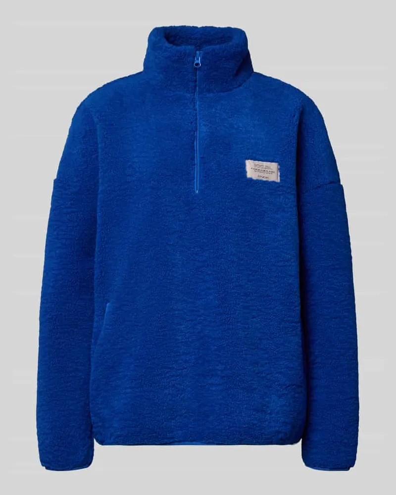 Karo Kauer Relaxed Fit Pullover aus Teddyfell mit Label-Patch Royal