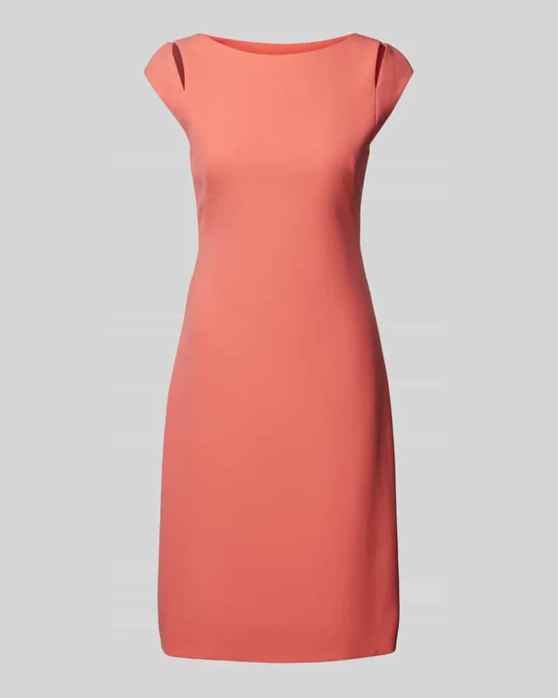 HUGO BOSS Minikleid aus Viskose-Mix mit Cut Out Koralle