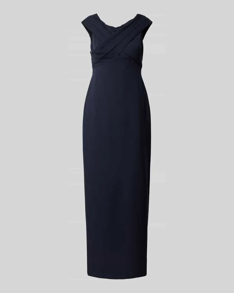 Ralph Lauren Abendkleid mit V-Ausschnitt Modell 'IRENE Dunkelblau