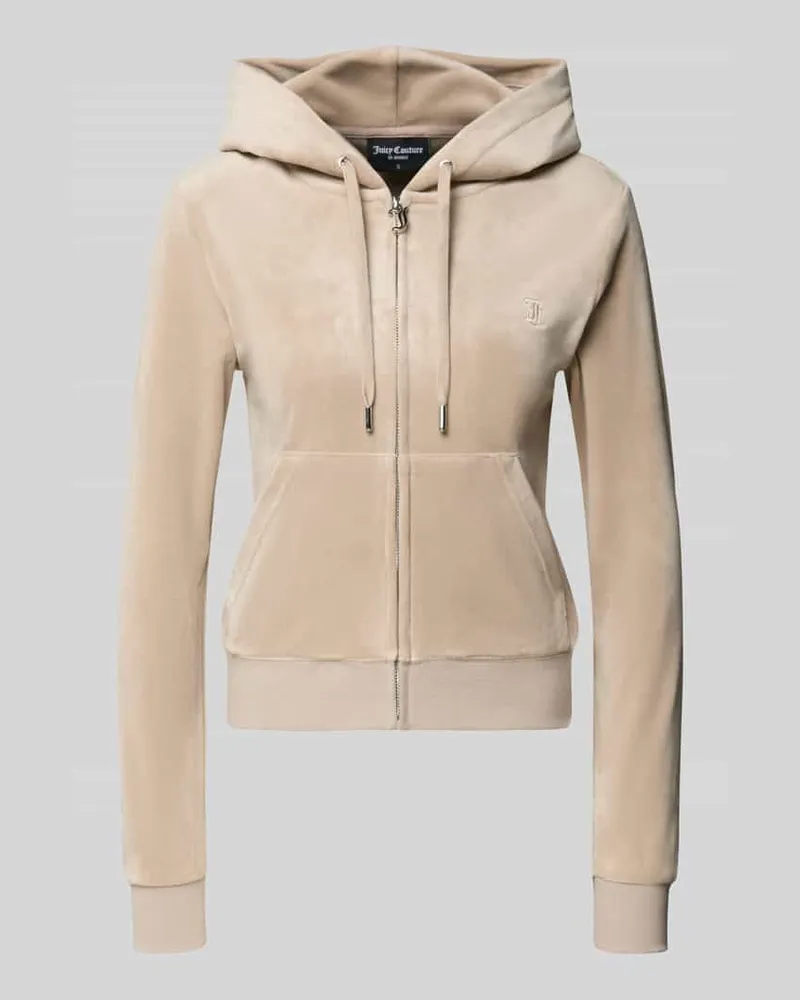 Juicy Couture Sweatjacke mit Samtoptik Taupe