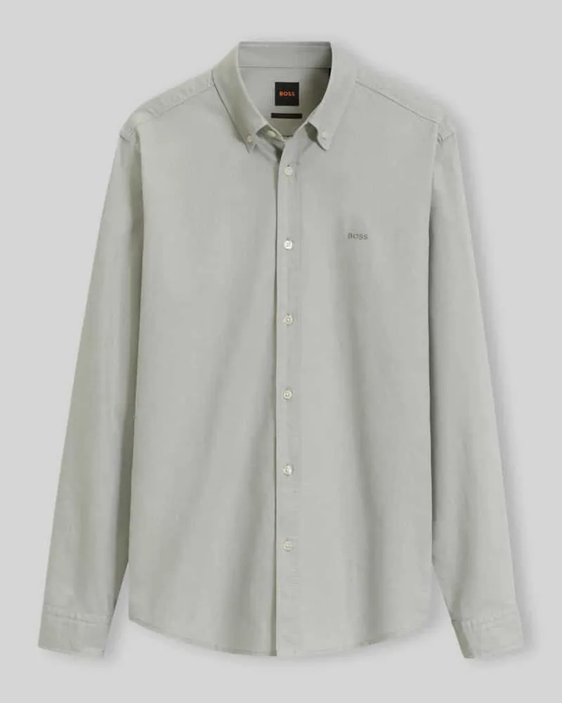 HUGO BOSS Regular Fit Businesshemd mit Logo-Stitching Lind
