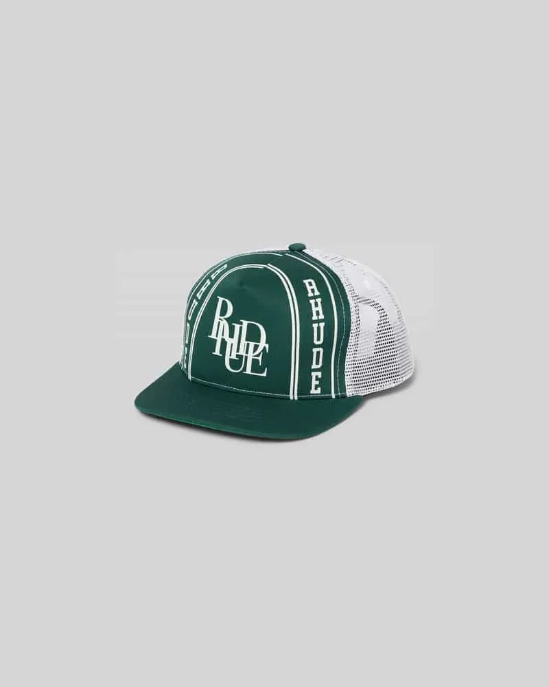 RHUDE Basecap mit Label-Print Dunkelgruen