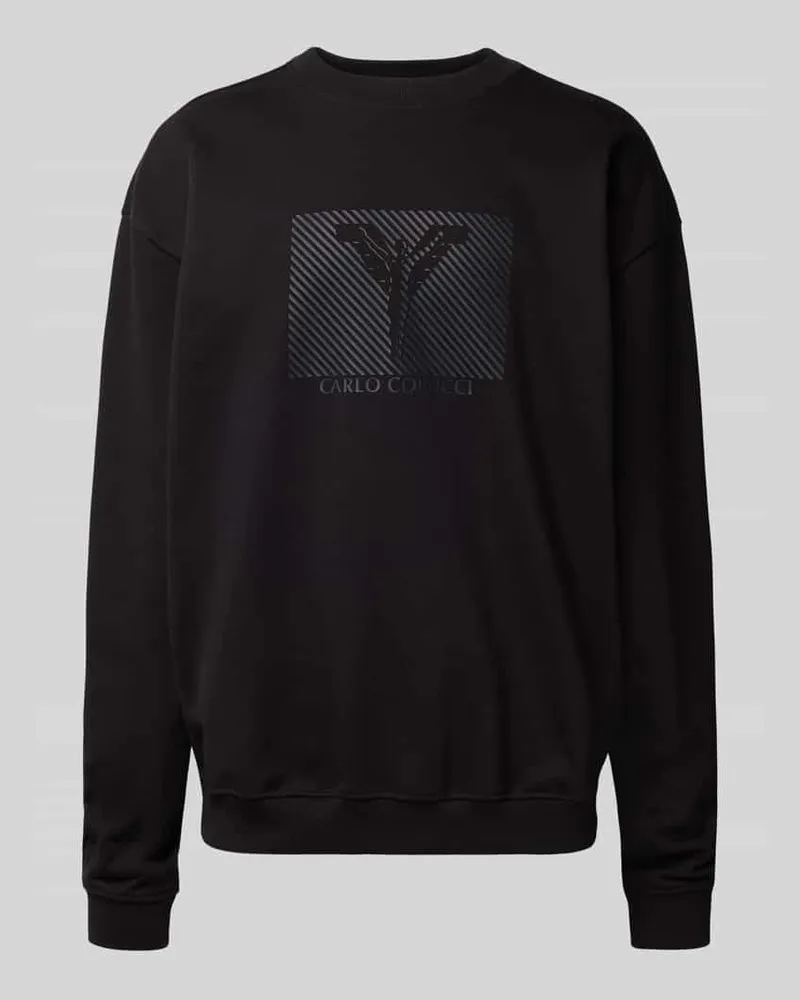 Carlo Colucci Sweatshirt mit Rundhalsausschnitt Black